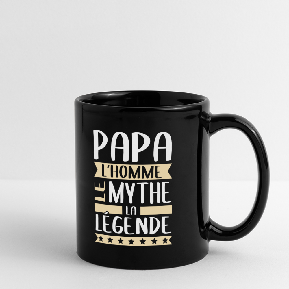 Mug uni - Papa L'Homme le Mythe la Légende - noir