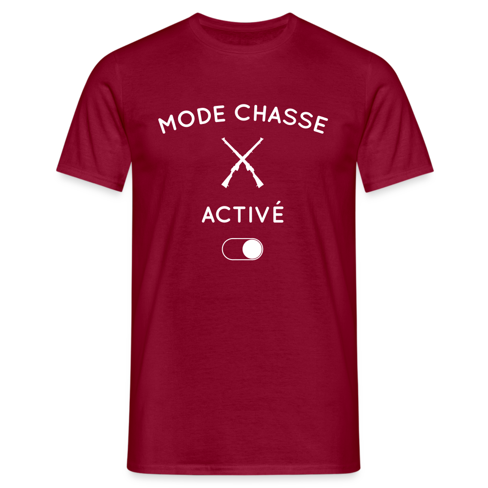 T-shirt Homme - Mode chasse activé - rouge brique