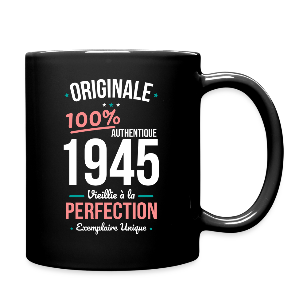 Mug uni - Anniversaire 80 Ans - Originale 1945 - noir