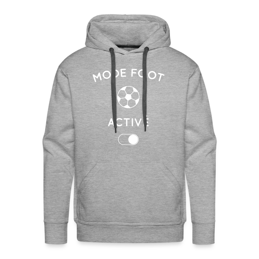 Sweat à capuche Premium Homme - Mode foot activé - gris chiné