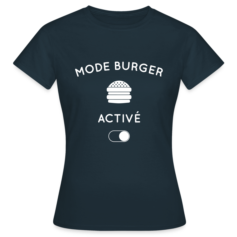 T-shirt Femme - Mode burger activé - marine