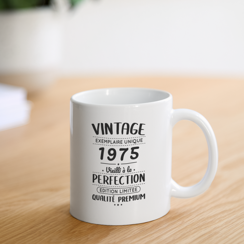 Mug blanc - Anniversaire 50 Ans - Vintage 1975 - blanc