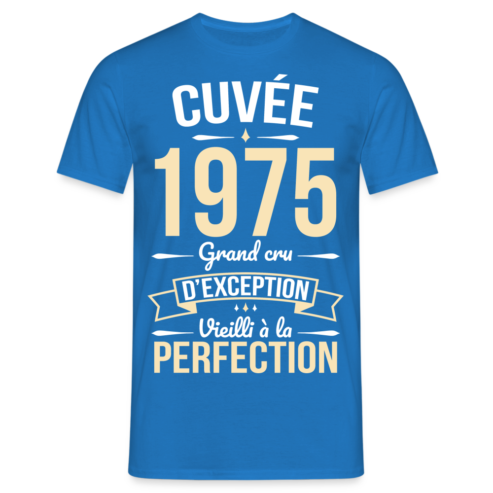 T-shirt Homme - Anniversaire 50 Ans - Cuvée 1975 - bleu royal