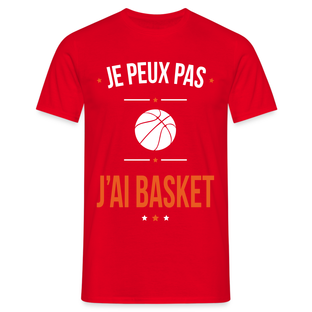 T-shirt Homme - Je peux pas j'ai Basket - rouge