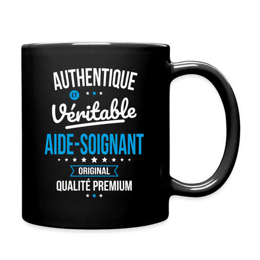 Mug uni - Authentique et Véritable Aide-Soignant - noir