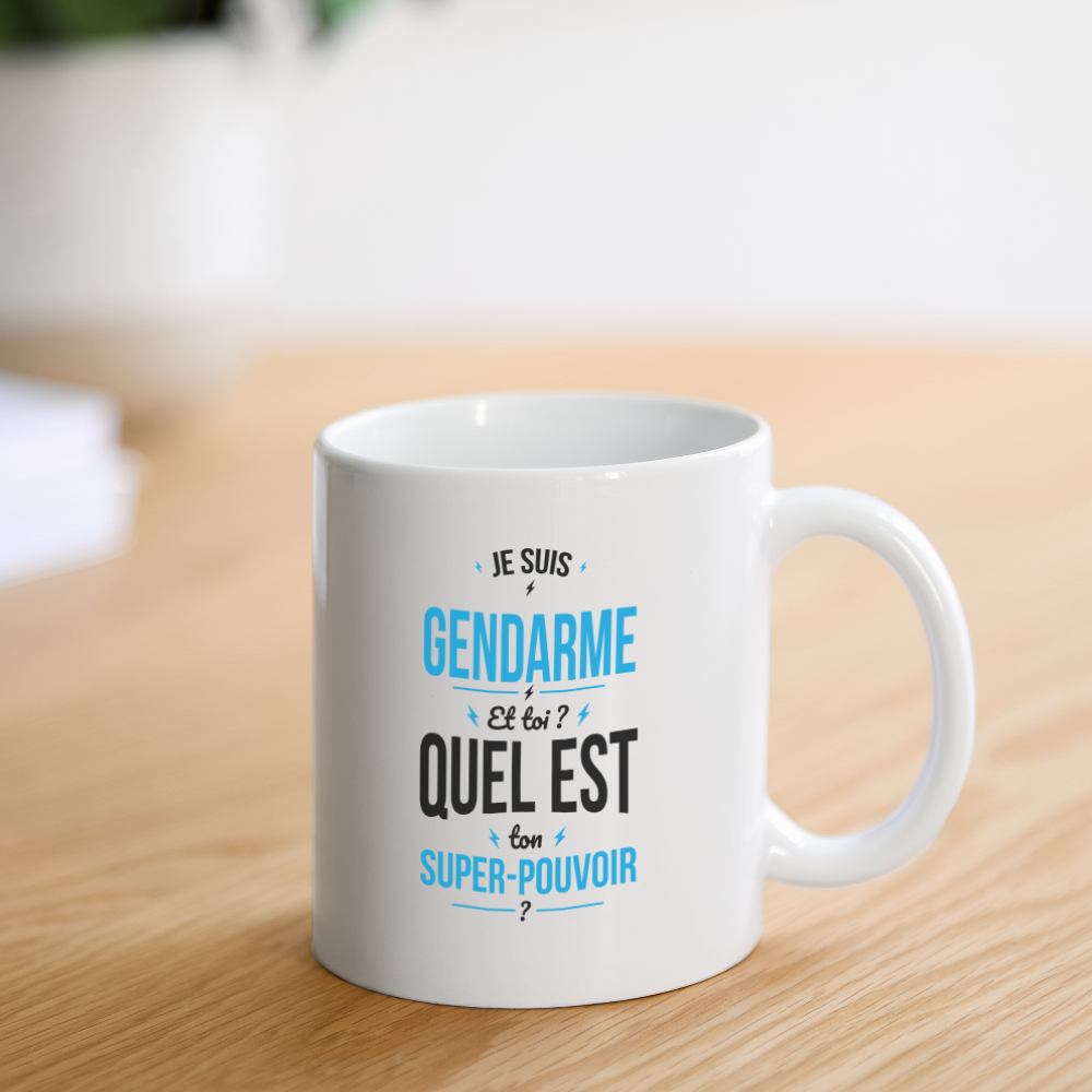 Mug blanc - Je suis gendarme - Super-pouvoir - blanc