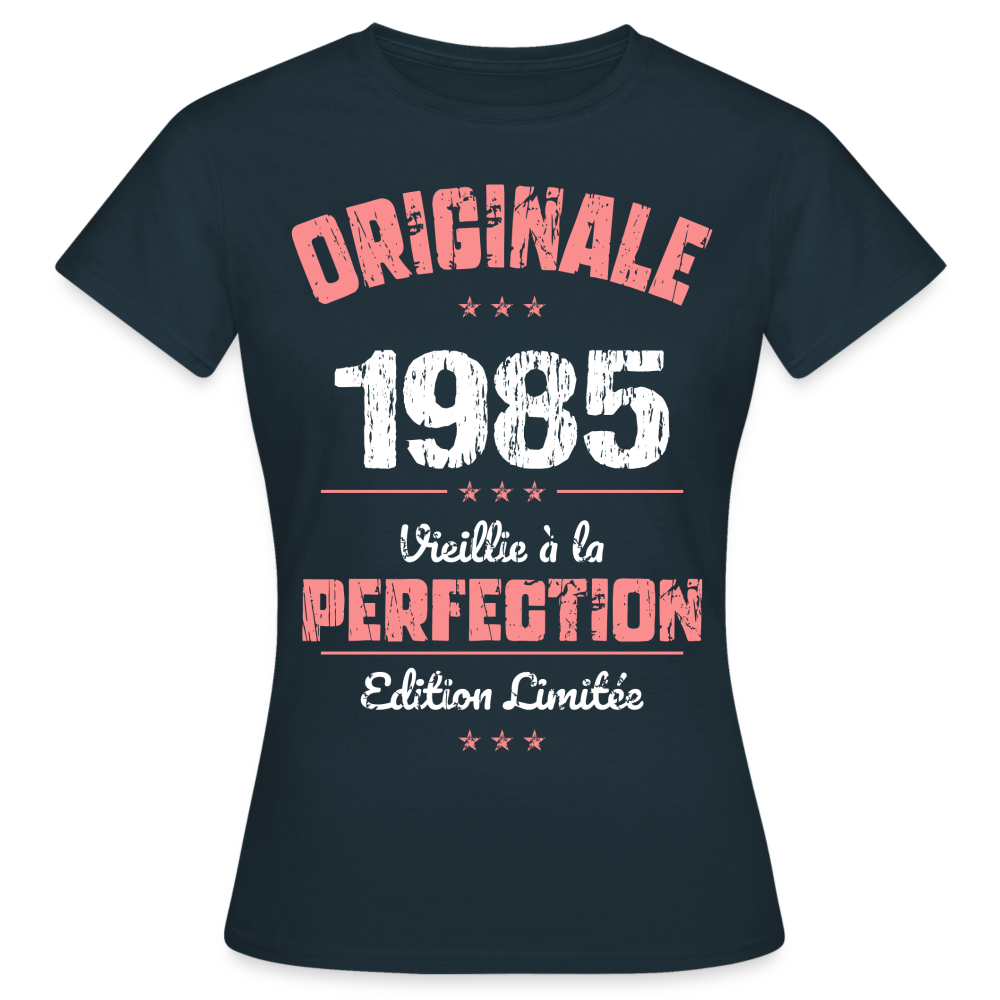 T-shirt Femme - Anniversaire 40 Ans - Originale 1985 - marine