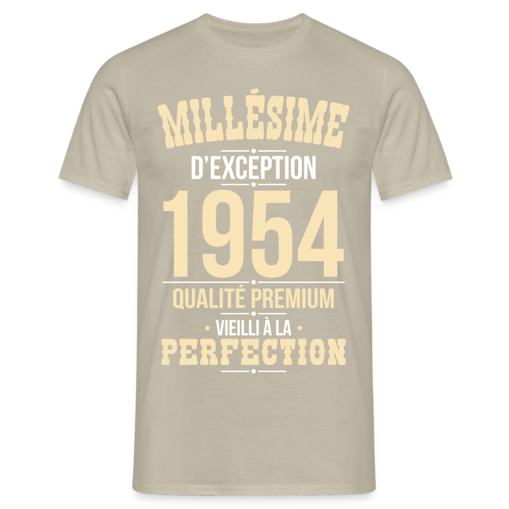 T-shirt Homme - Anniversaire 71 Ans - Millésime 1954 - beige sable