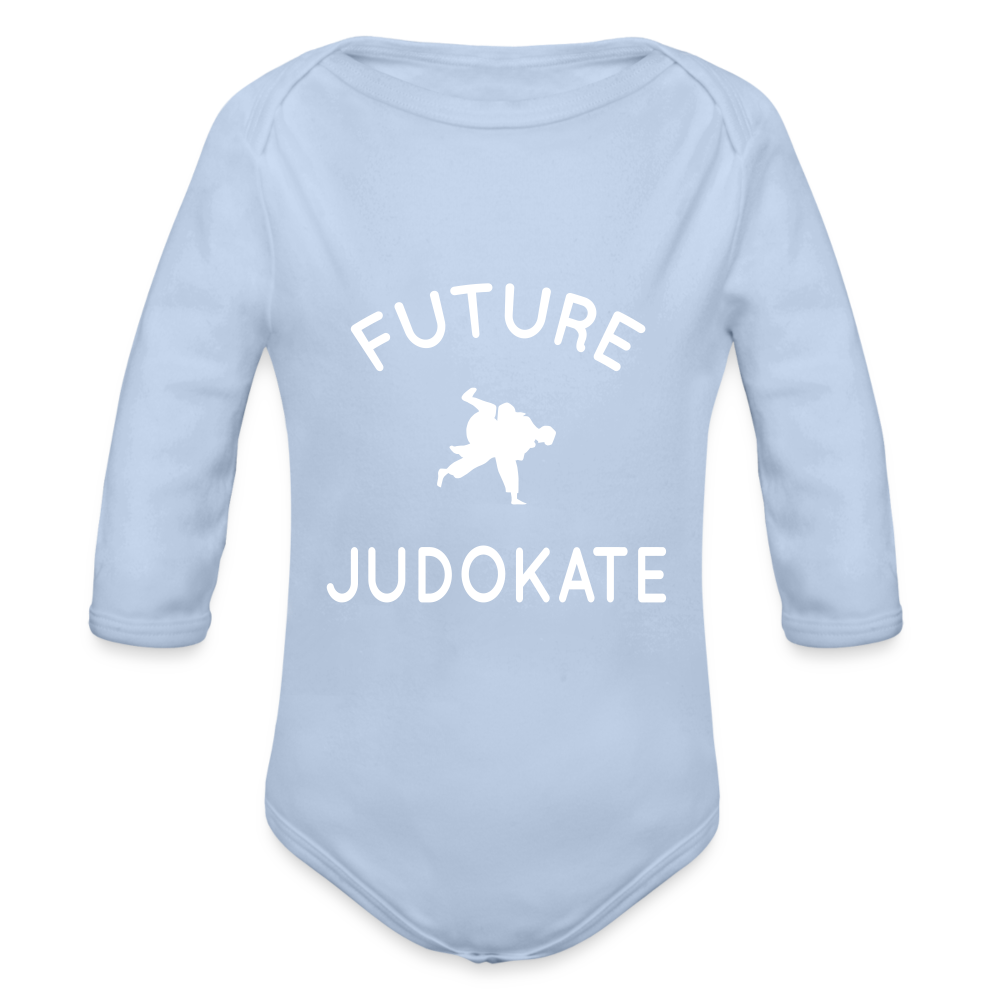 Body Bébé bio manches longues - Future judokate - ciel