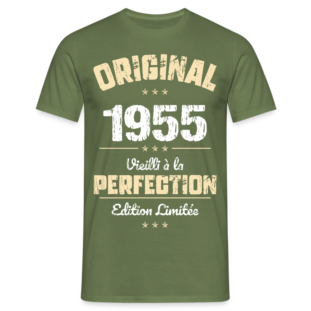 T-shirt Homme - Anniversaire 70 Ans - Original 1955 - vert militaire