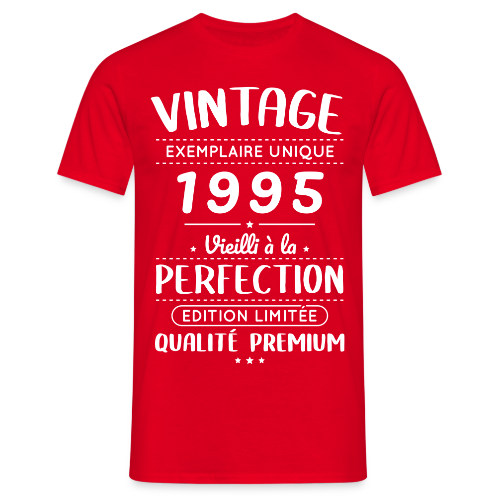 T-shirt Homme - Anniversaire 30 Ans - Vintage 1995 - rouge