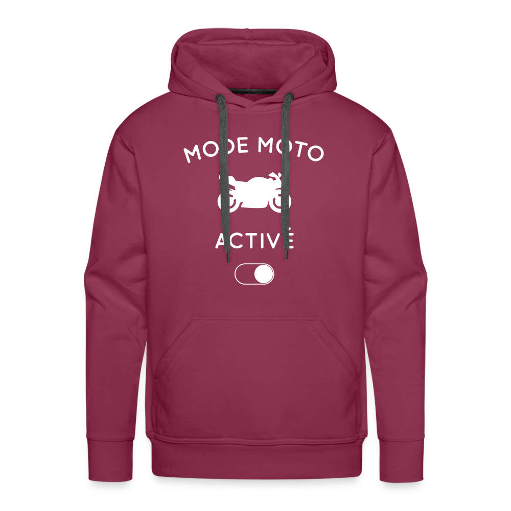 Sweat à capuche Premium Homme - Mode moto activé - bordeaux