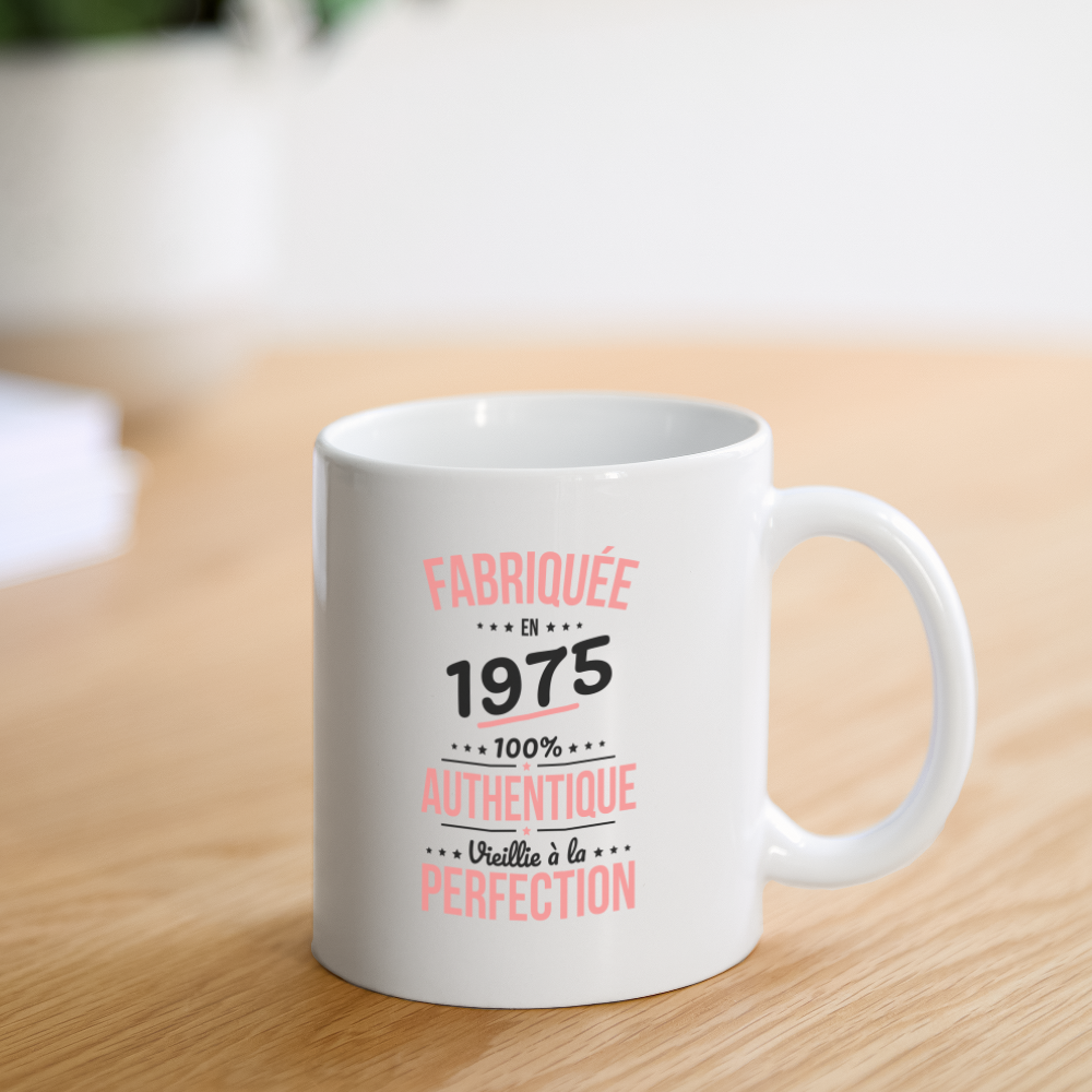 Mug blanc - Anniversaire 50 Ans - Fabriquée en 1975 - blanc