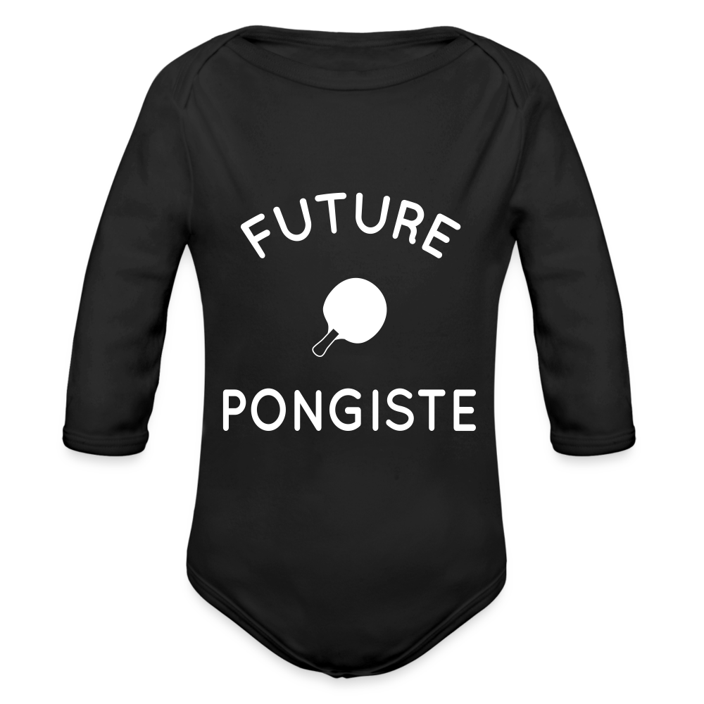 Body Bébé bio manches longues - Future pongiste - noir