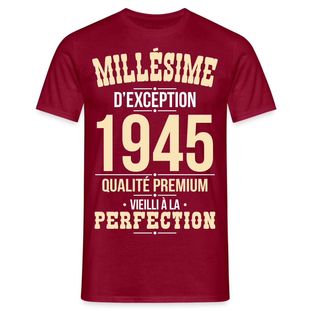 T-shirt Homme - Anniversaire 80 Ans - Millésime 1945 - rouge brique