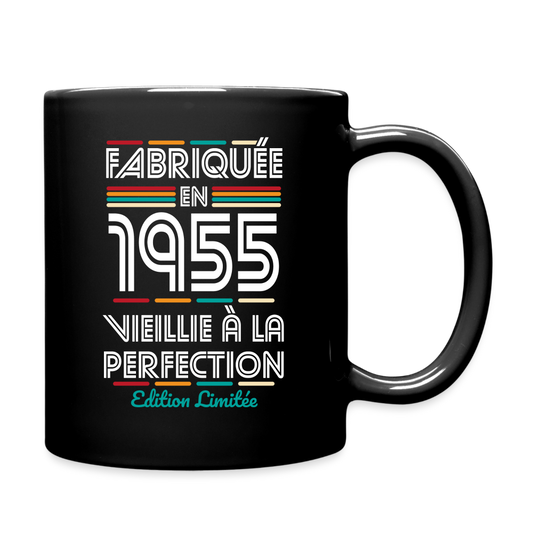 Mug uni - Anniversaire 70 Ans - Fabriquée en 1955 - noir