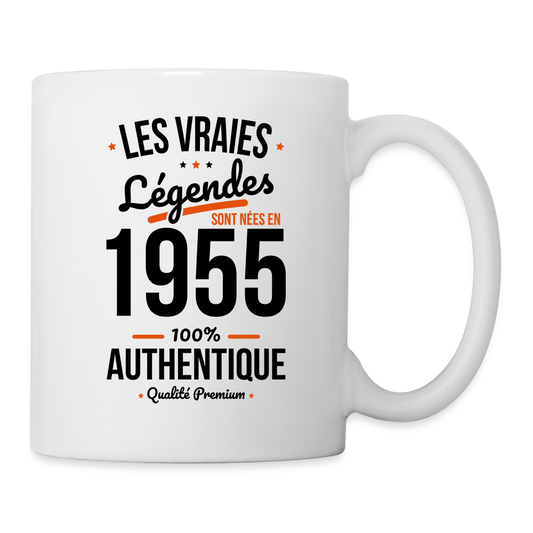 Mug blanc - Anniversaire 70 Ans - Les vraies Légendes sont nées en 1955 - blanc