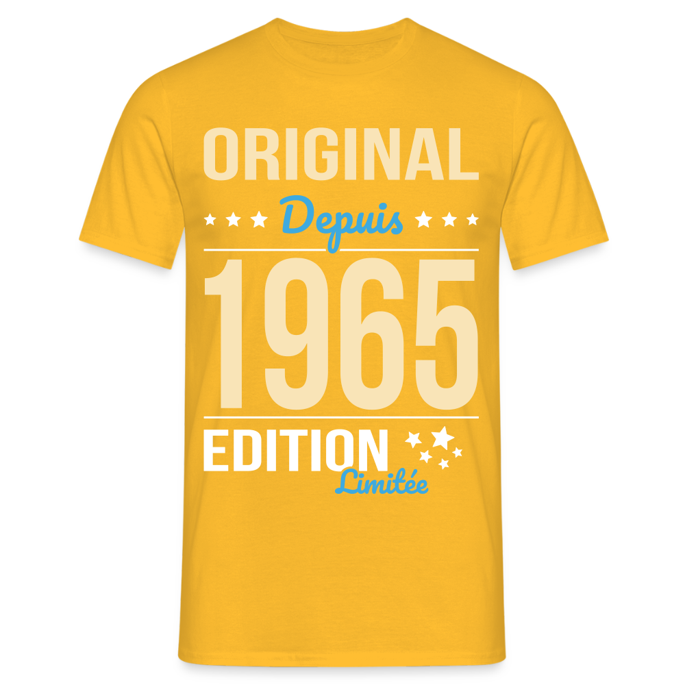 T-shirt Homme - Anniversaire 60 Ans - Original depuis 1965 - jaune