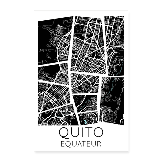 Poster Quito - Plan Quito - 40 x 60 cm - blanc