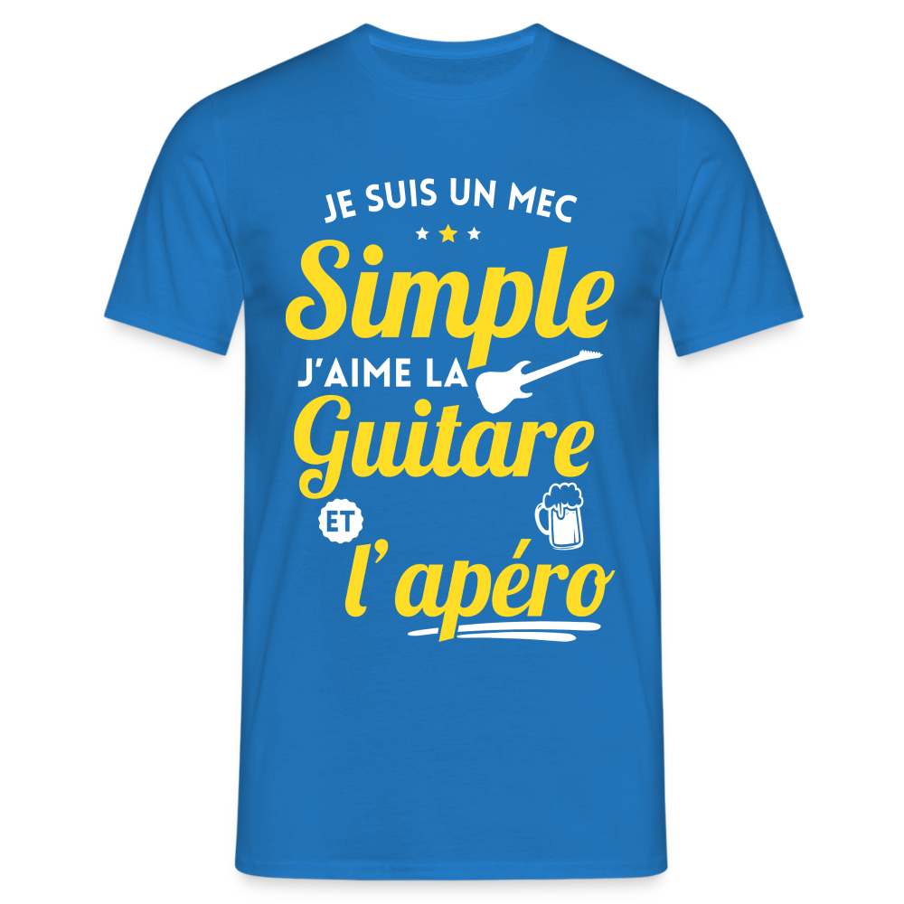 T-shirt Homme - J'aime la guitare et l'apéro - bleu royal