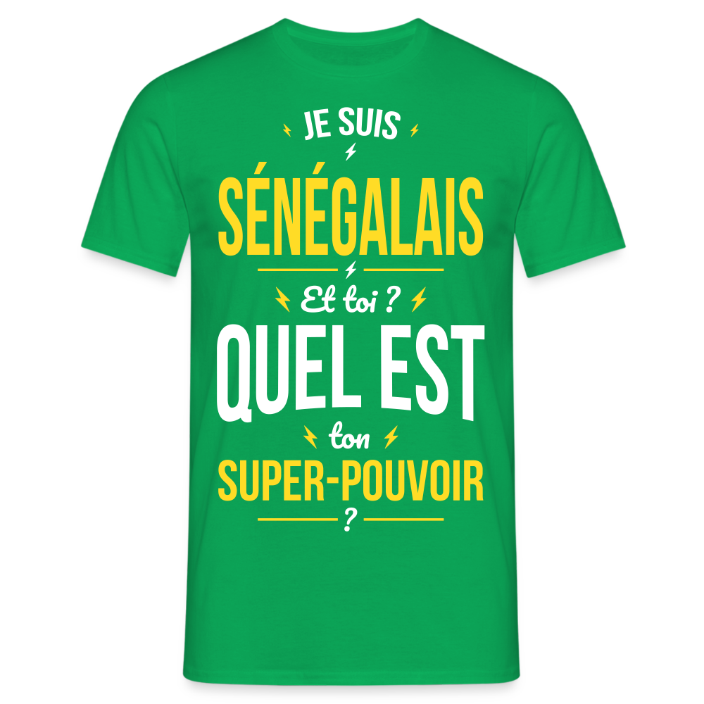 T-shirt Homme - Je suis Sénégalais - Super-pouvoir - vert