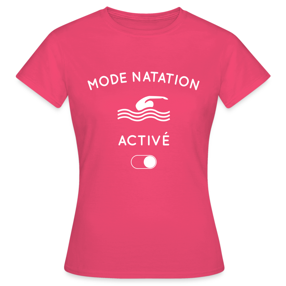 T-shirt Femme - Mode natation activé - rose azalée