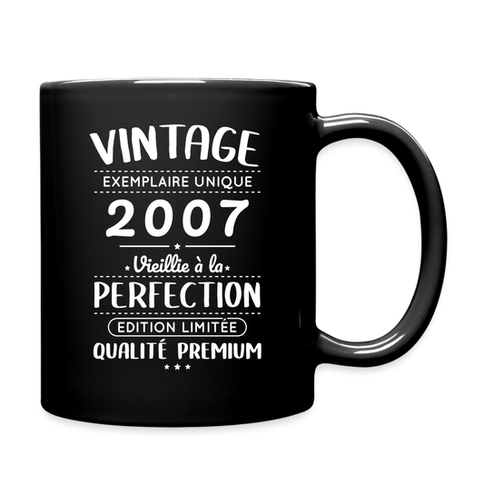 Mug uni - Anniversaire 18 Ans - Vintage 2007 - noir