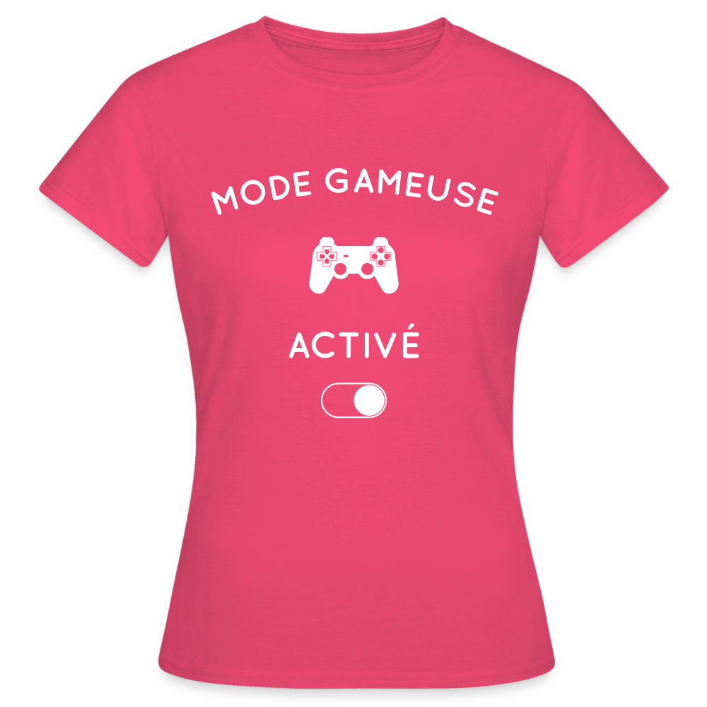 T-shirt Femme - Mode gameuse activé - rose azalée