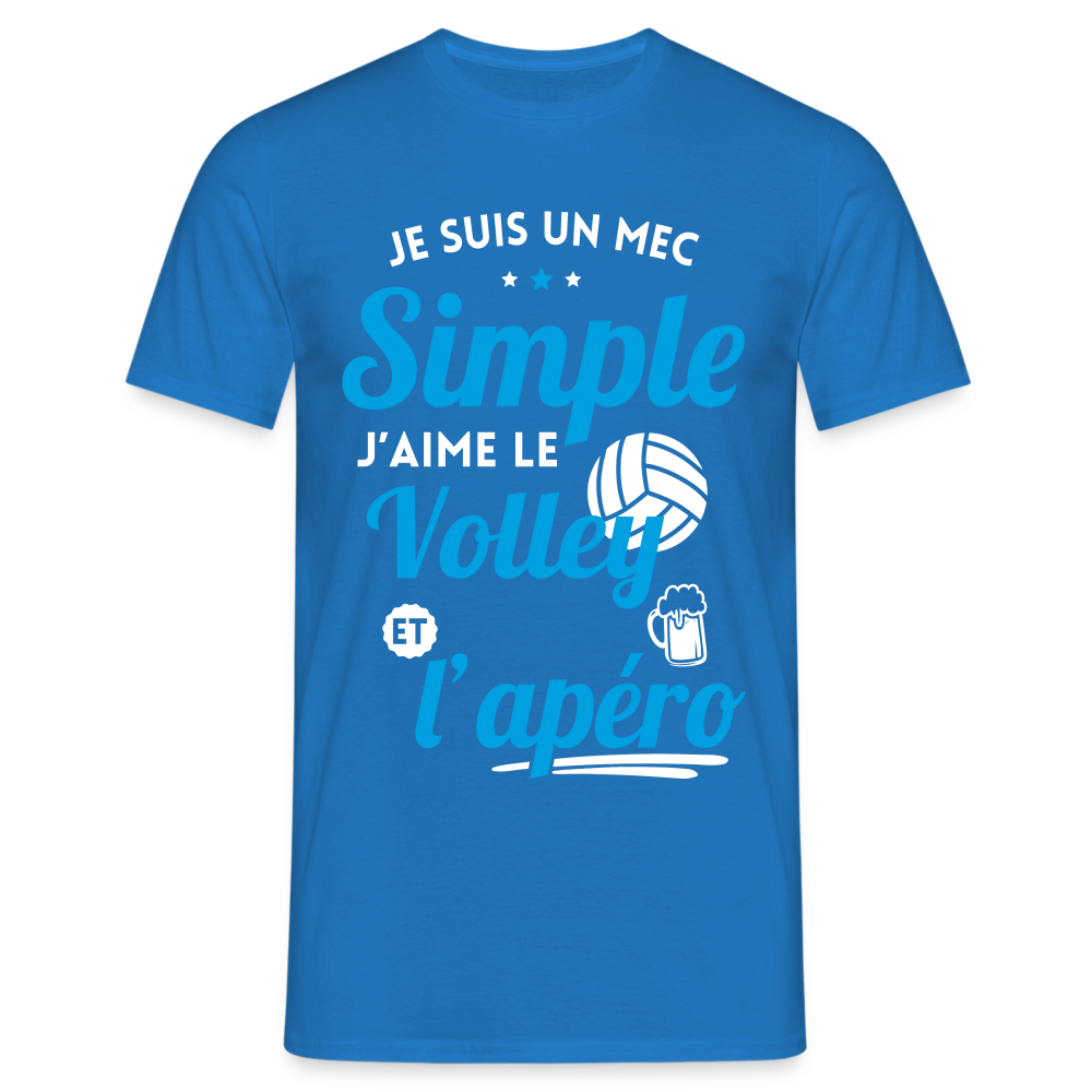 T-shirt Homme - J'aime le volley et l'apéro - bleu royal