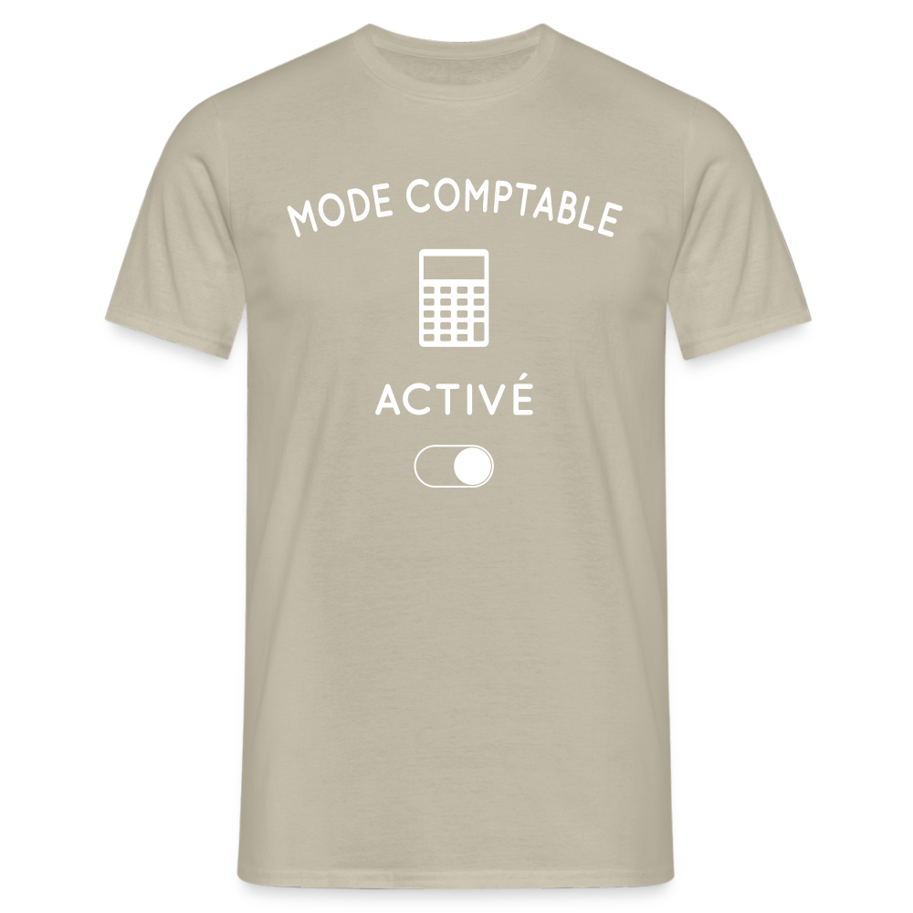 T-shirt Homme - Mode comptable activé - beige sable