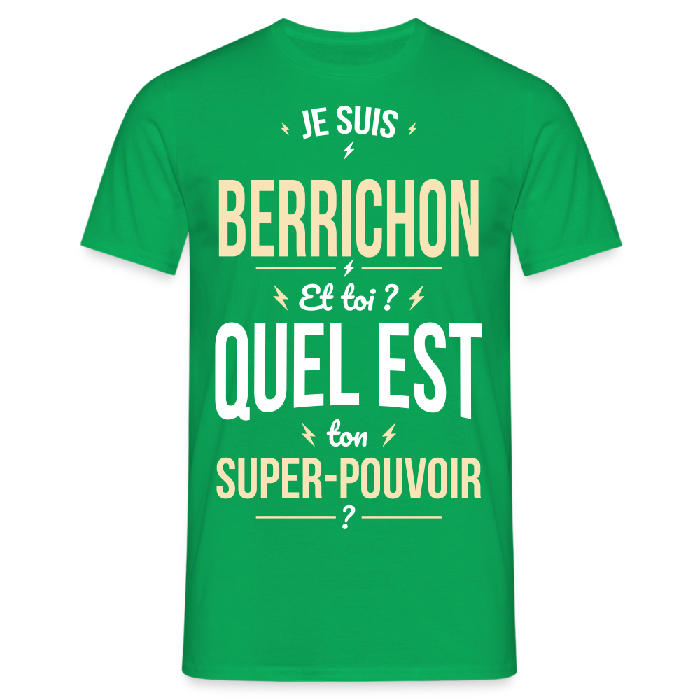 T-shirt Homme - Je suis Berrichon - Super-pouvoir - vert