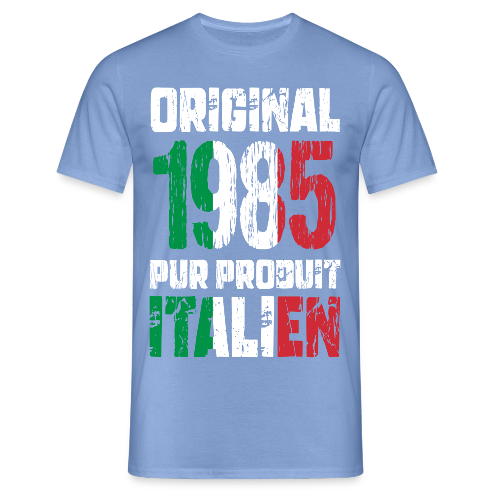 T-shirt Homme - Anniversaire 40 Ans - Original 1985 - Pur produit Italien - carolina blue