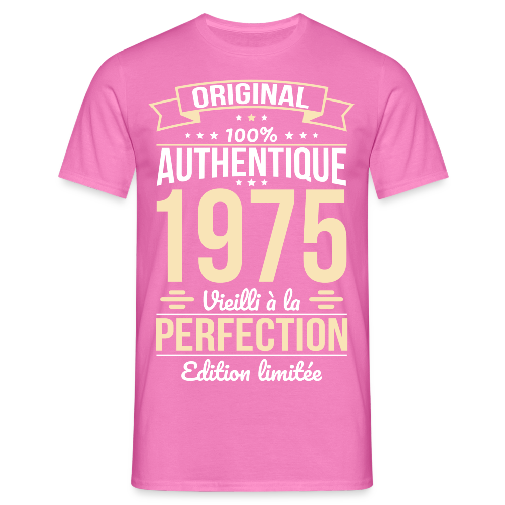 T-shirt Homme - Anniversaire 50 Ans - Original 1975 - rose