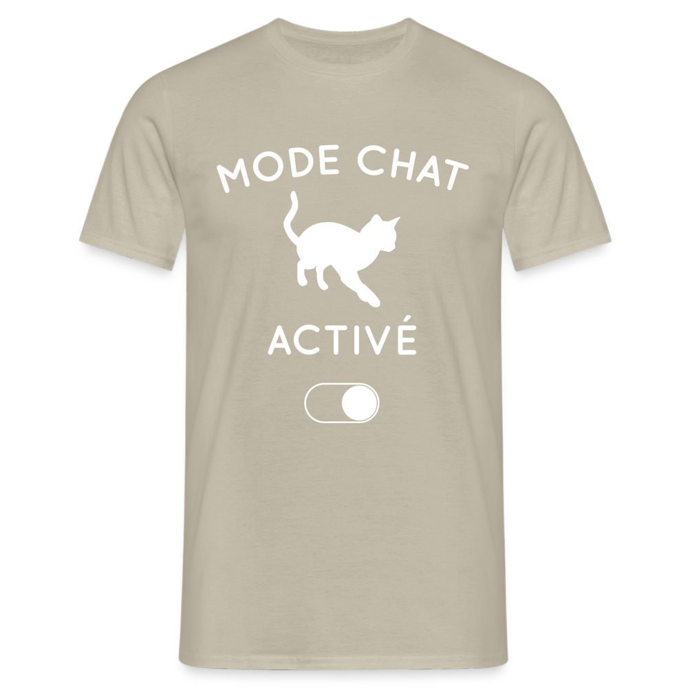 T-shirt Homme - Mode chat activé - beige sable