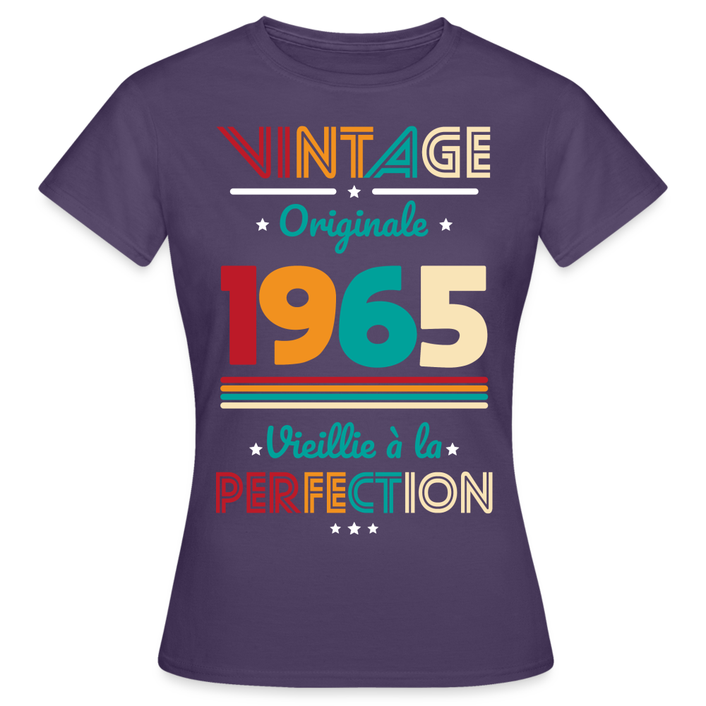 T-shirt Femme - Anniversaire 60 Ans - Vintage Originale 1965 - violet foncé