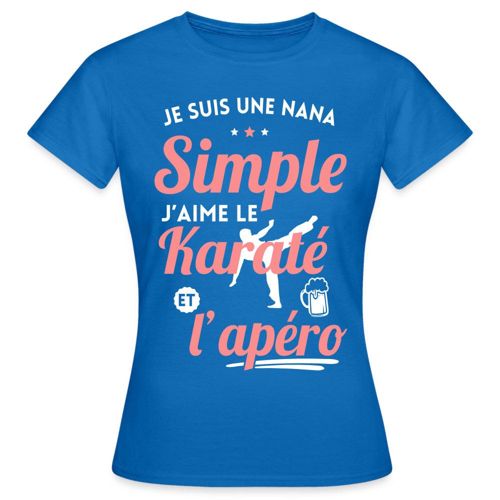 T-shirt Femme - J'aime le karaté et l'apéro - bleu royal