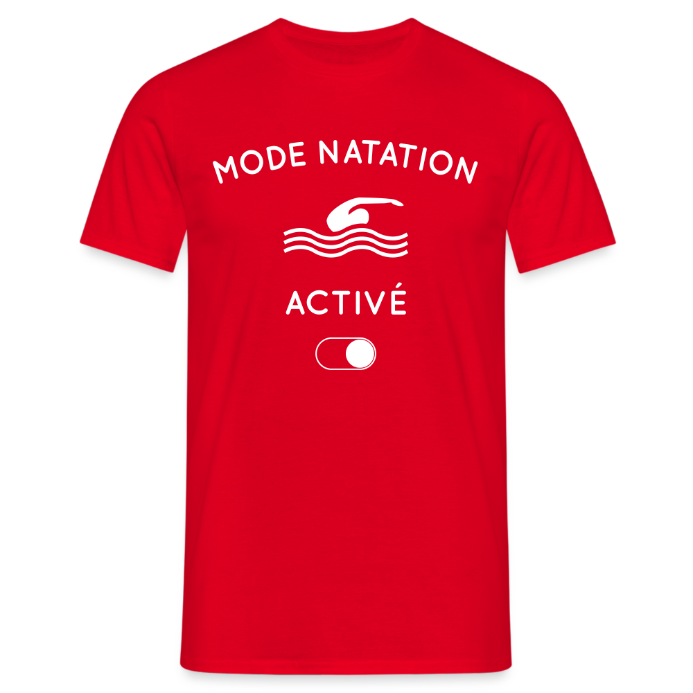 T-shirt Homme - Mode natation activé - rouge