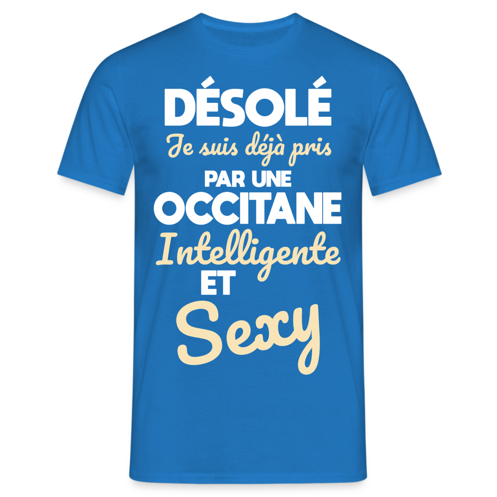 T-shirt Homme -  Je suis déjà pris par une Occitane intelligente et sexy - bleu royal