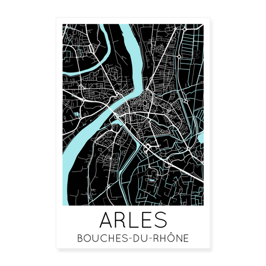 Poster Arles - Plan Arles - 60 x 90 cm - blanc