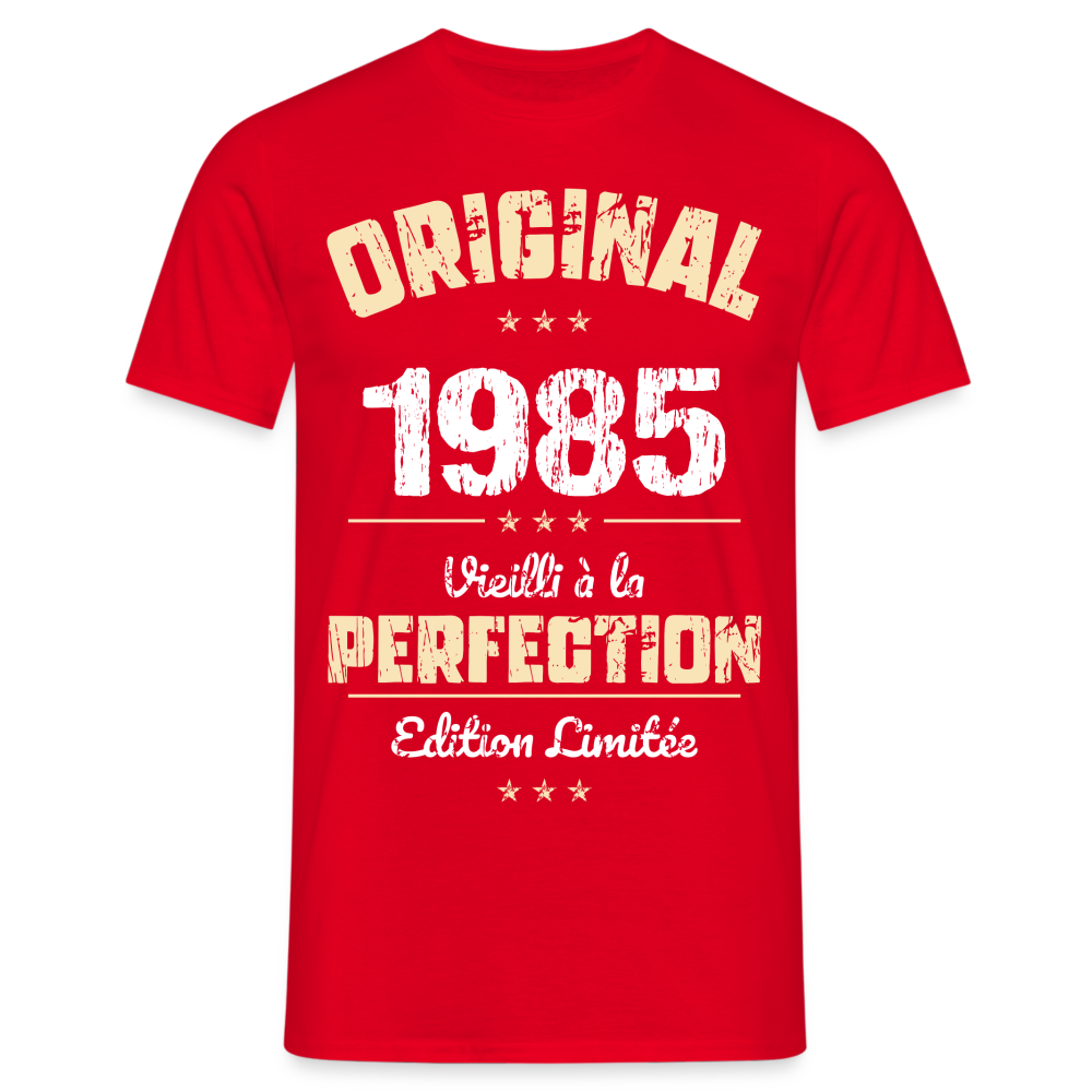 T-shirt Homme - Anniversaire 40 Ans - Original 1985 - rouge