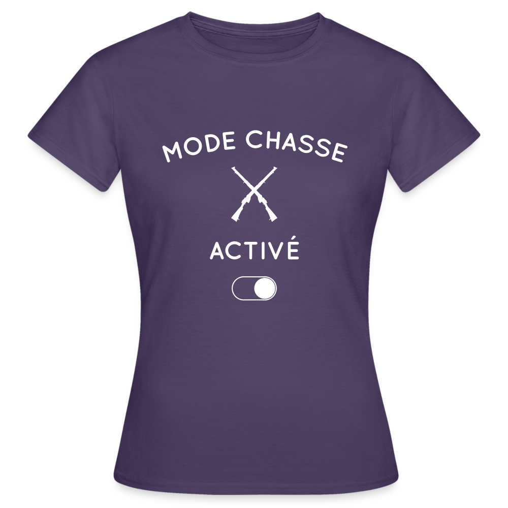 T-shirt Femme - Mode chasse activé - violet foncé