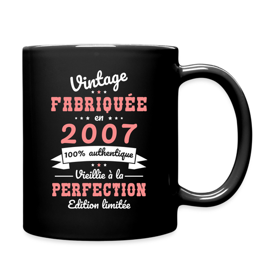 Mug uni - Anniversaire 18 Ans - Vintage fabriquée en 2007 - noir