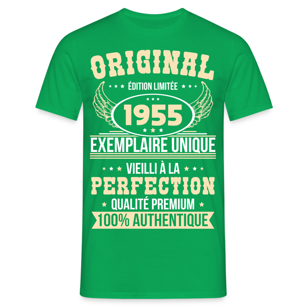 T-shirt Homme - Anniversaire 70 Ans - Original 1955 - vert