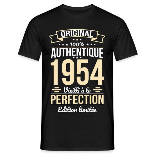 T-shirt Homme - Anniversaire 71 Ans - Original 1954 - noir