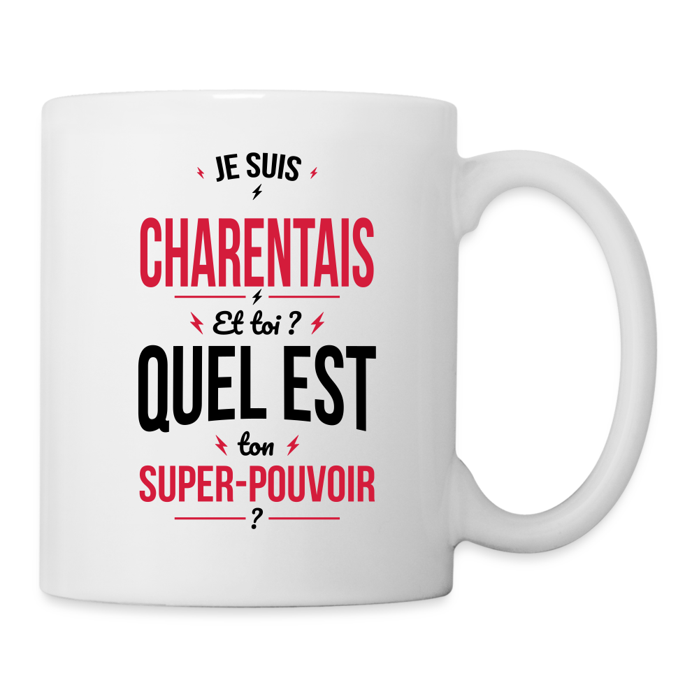 Mug blanc - Je suis Charentais - Super-pouvoir - blanc