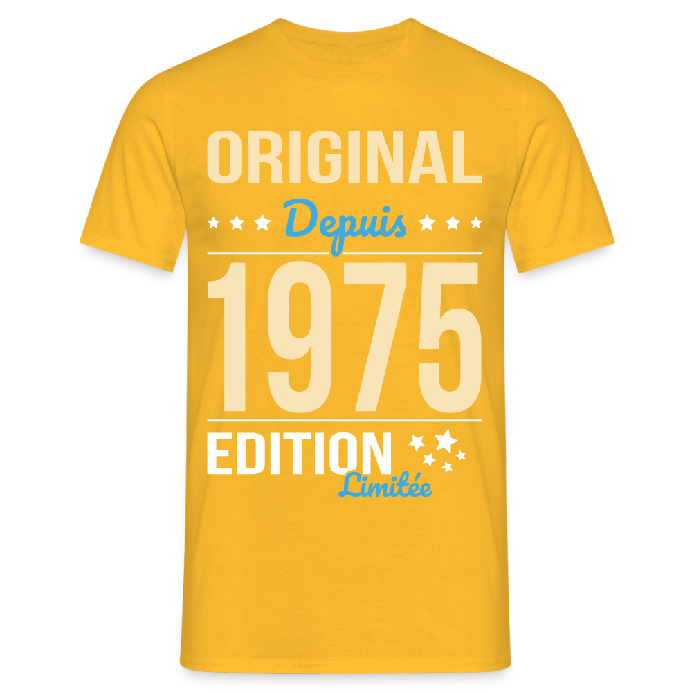 T-shirt Homme - Anniversaire 50 Ans - Original depuis 1975 - jaune