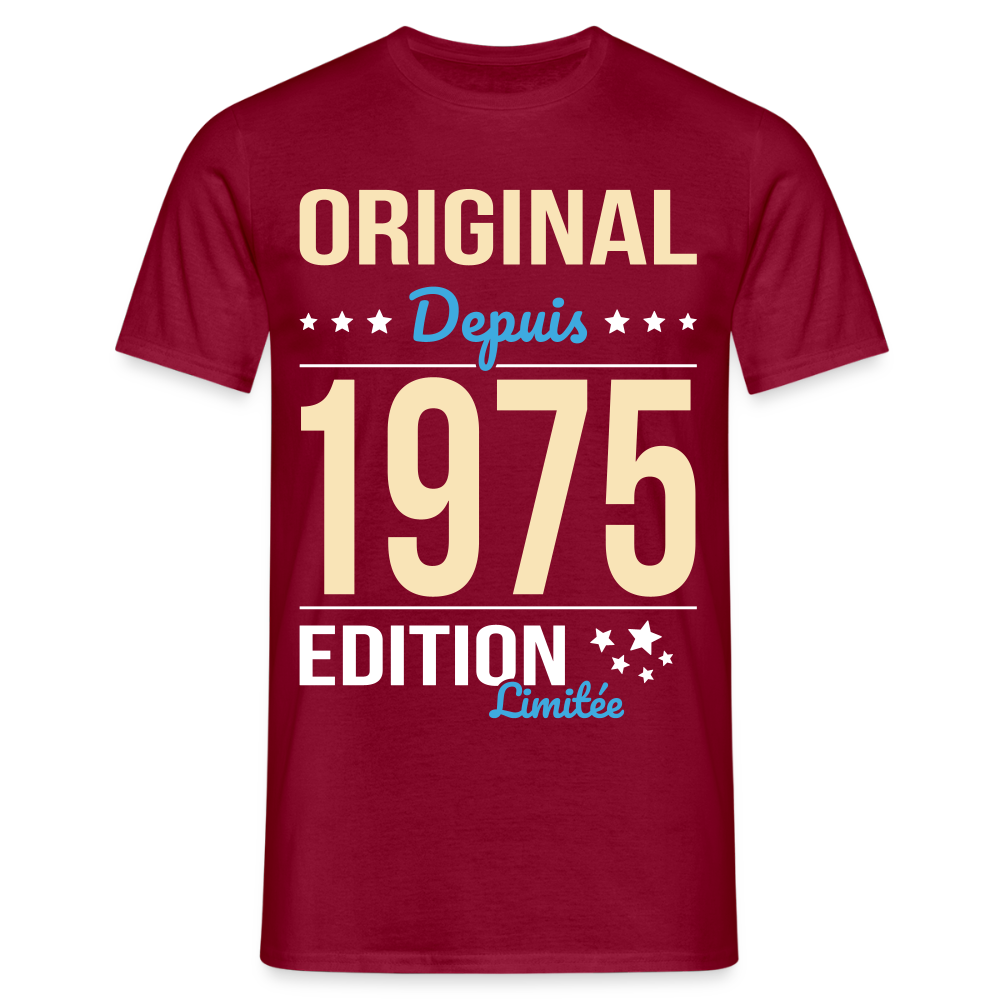 T-shirt Homme - Anniversaire 50 Ans - Original depuis 1975 - rouge brique