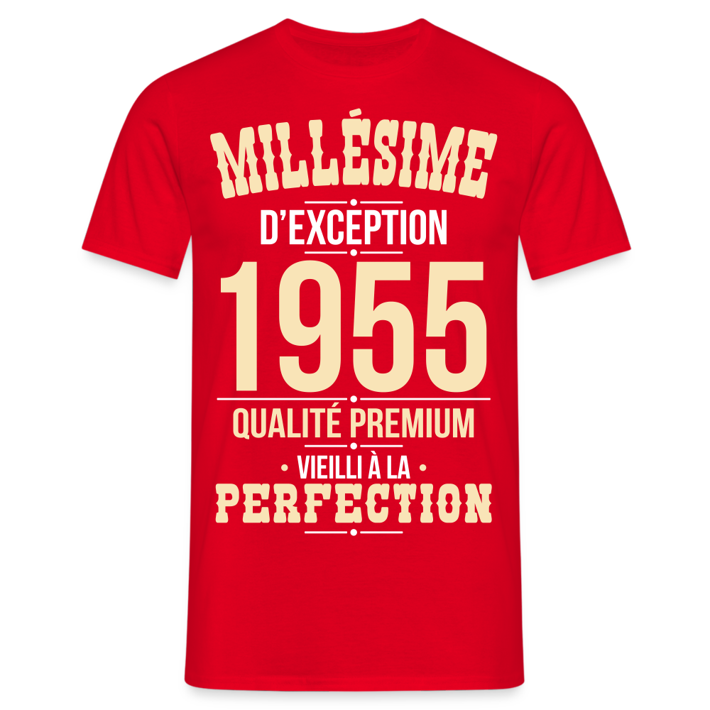 T-shirt Homme - Anniversaire 70 Ans - Millésime 1955 - rouge