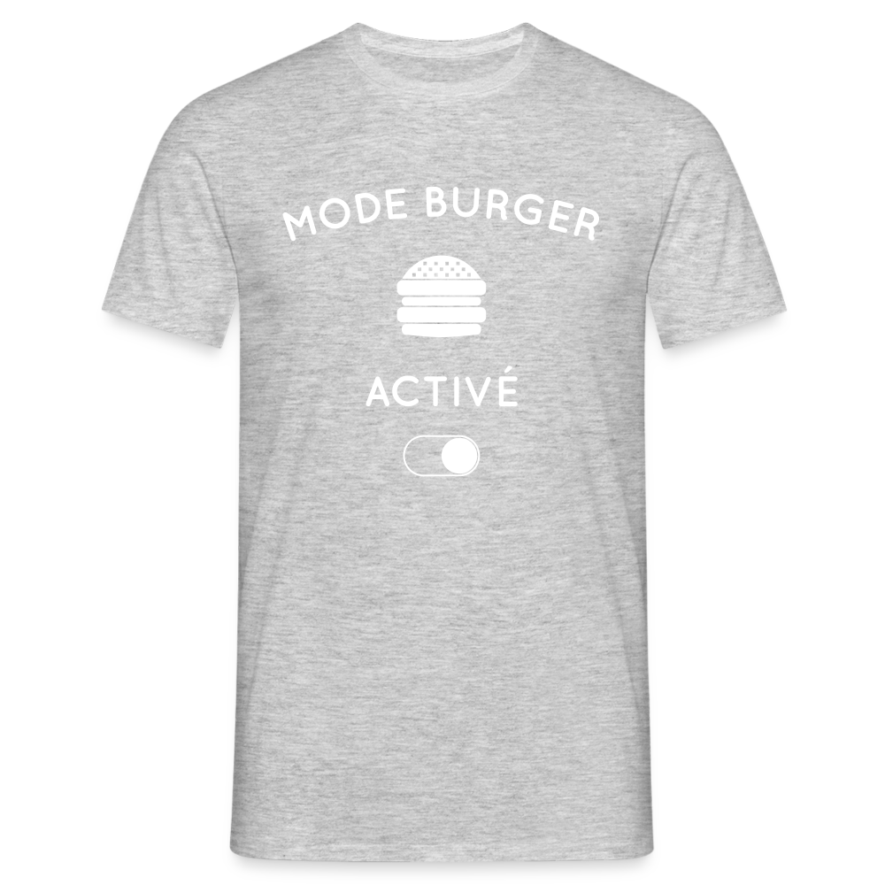 T-shirt Homme - Mode burger activé - gris chiné