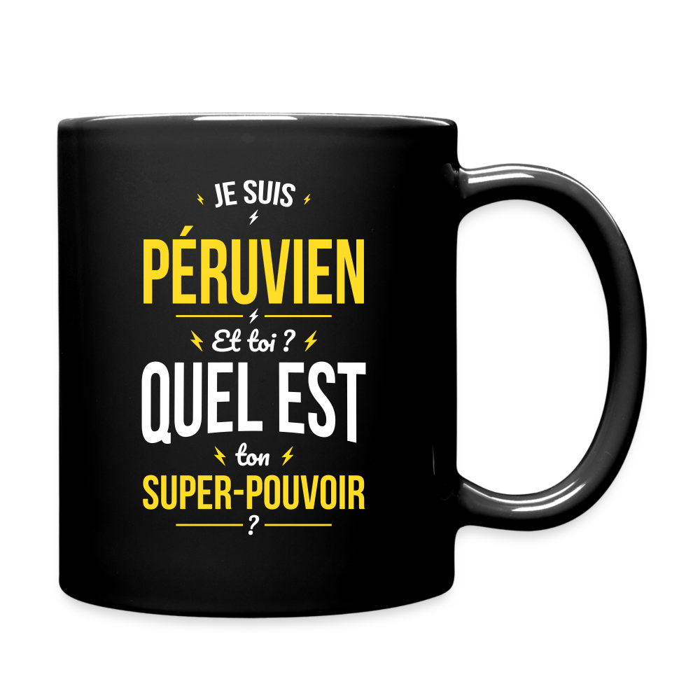 Mug uni - Je suis Péruvien - Super-pouvoir - noir